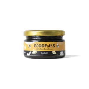 Goodfolks Bee Honey with Garlic 250g jar, Ayurvedic heart immunity blend raw